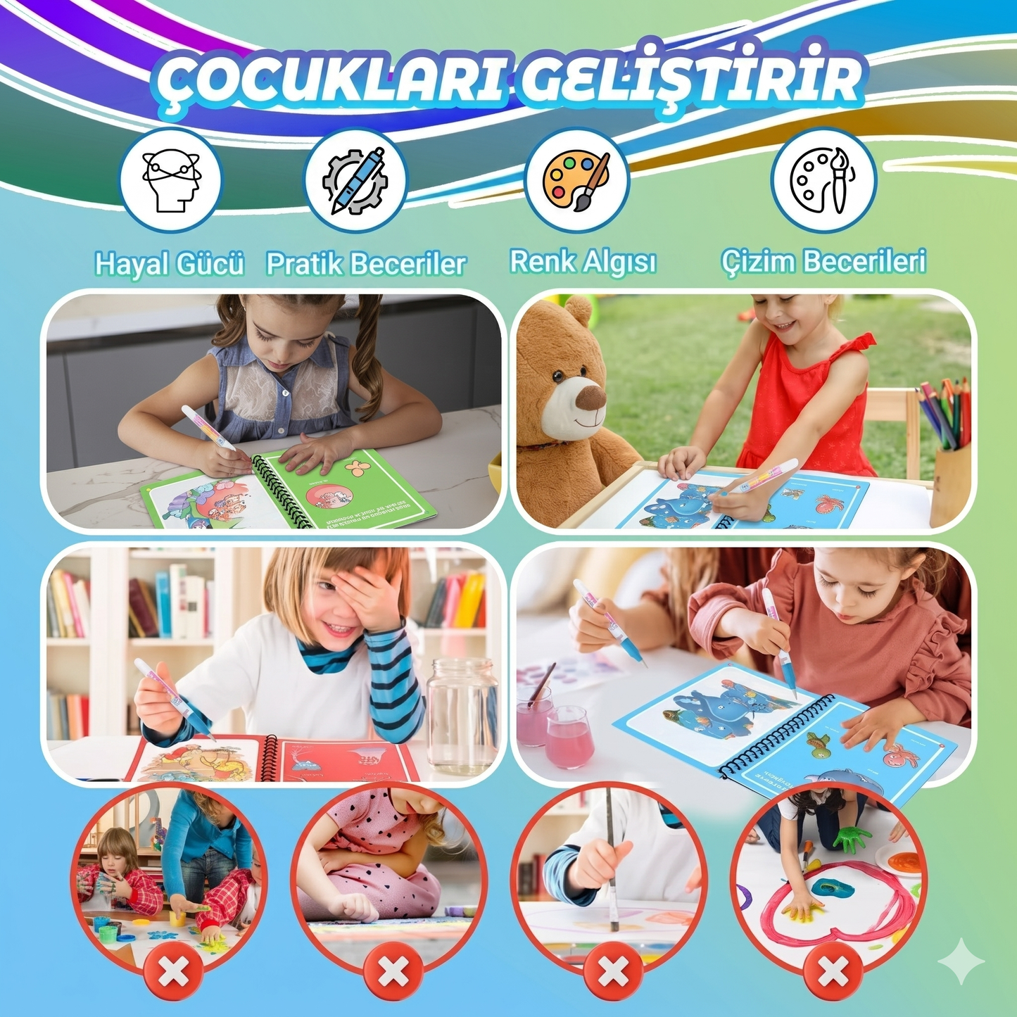 Magic Water™ Sihirli Su Kalemiyle Boyama Kitabı
